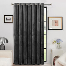 (Charcoal- Velvet Curtains) Velvet Curtain Ring Top Luxury Home Decor 1 Panel