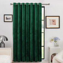 (Green Emerald- Velvet Curtains) Velvet Curtain Ring Top Luxury Home Decor 1 Panel
