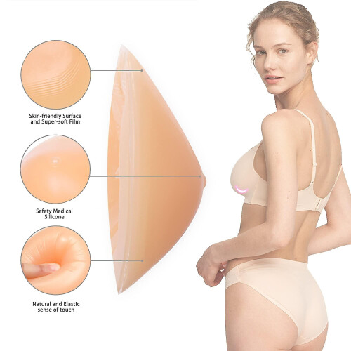 2 Pack Silicone Breast Form Triangle Mastectomy Prosthesis Bra Pad Enhancer 2