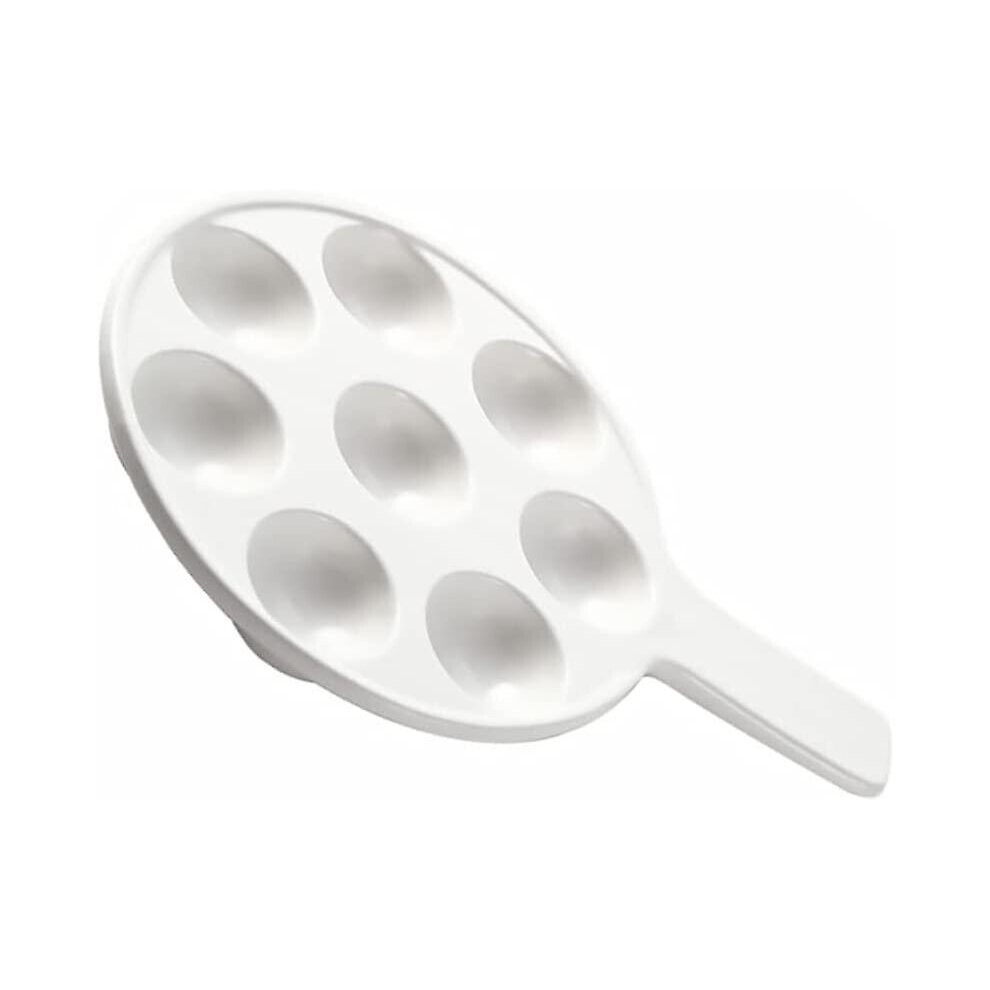 Ceramic Escargot Plates With Handles Seafood Snail Dish Footed Plates Escargot Baking Dish For Home Kitchen Restaurant White