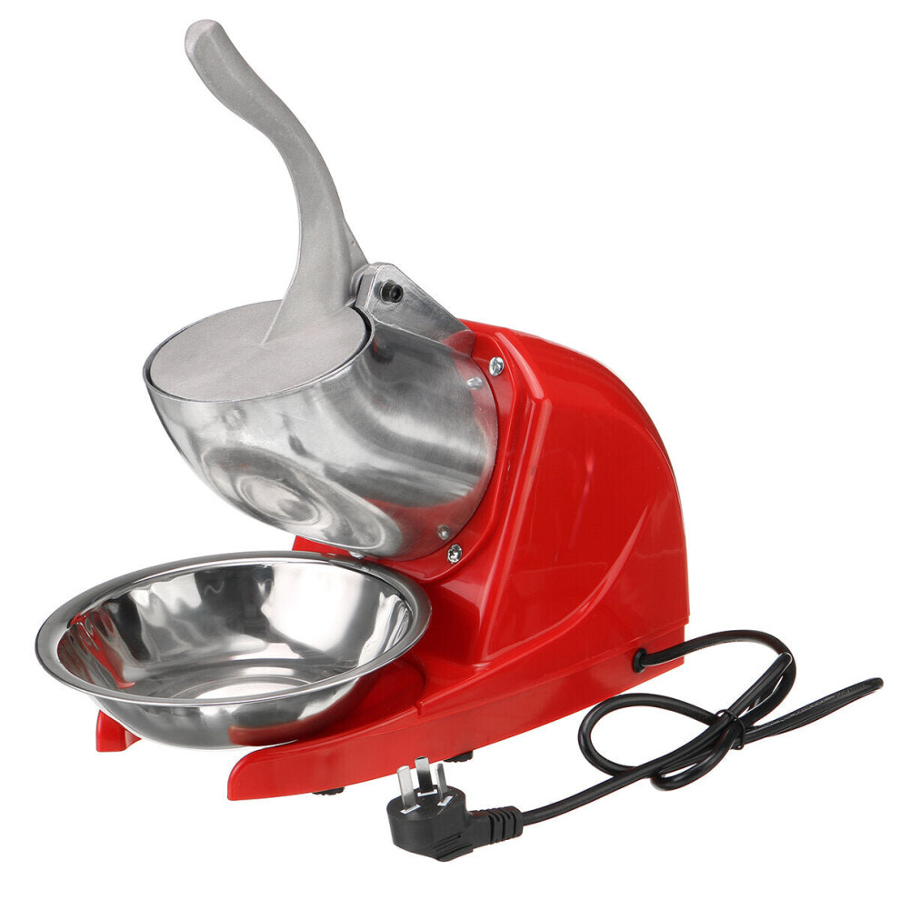 (Red, AU Plug) 380W 1500RPM Electric Ice Crusher Shaver Commercial Machine Snow Maker 100kg/h