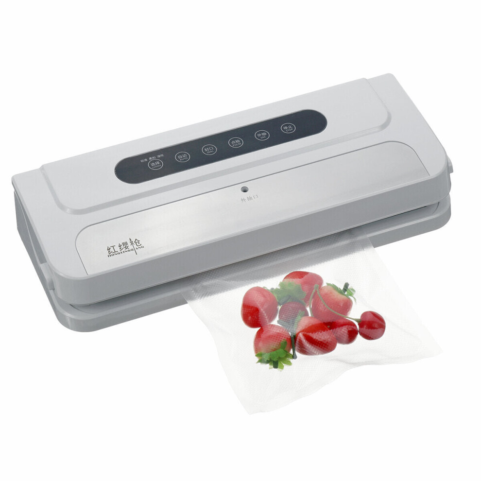 (White) 140W Electric Food Vacuum Sealer Machine For Storage Packing Food Photos Jewellery Antiques Clothes + 10 Bags
