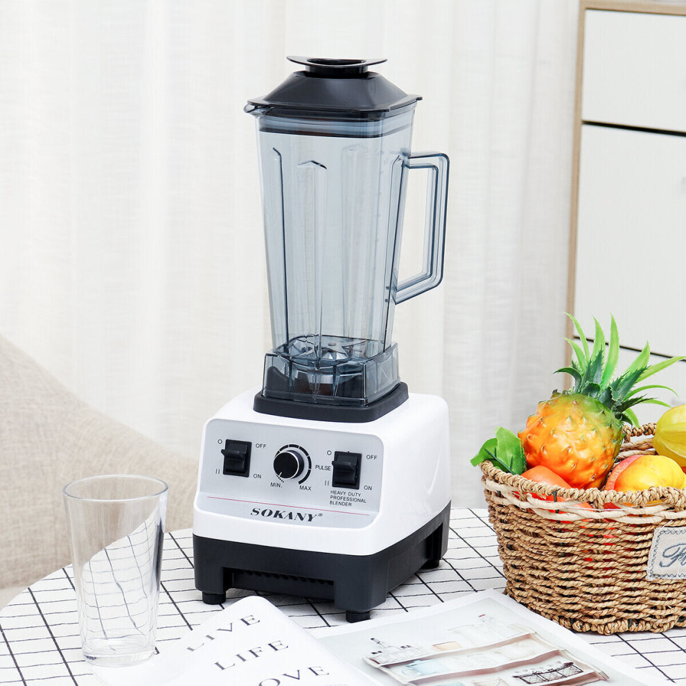 (White) Multifunctional Juicer Adjustable Blender 2L Food Processor Mixer Smoothie Ice Crusher