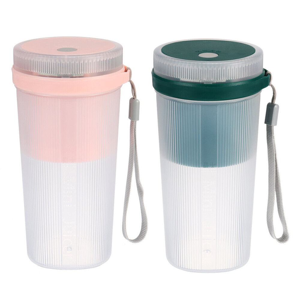 (Red) Portable Mini Electric Juicer USB Charging Fruit Mixer Cup Bottle 300ML