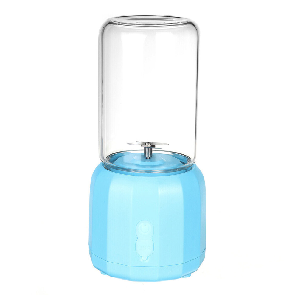 (Blue, Type A) Portable Juicer Cup USB Rechargeable Blender Smoothies Mixer Fruit Kit 300ML 35W