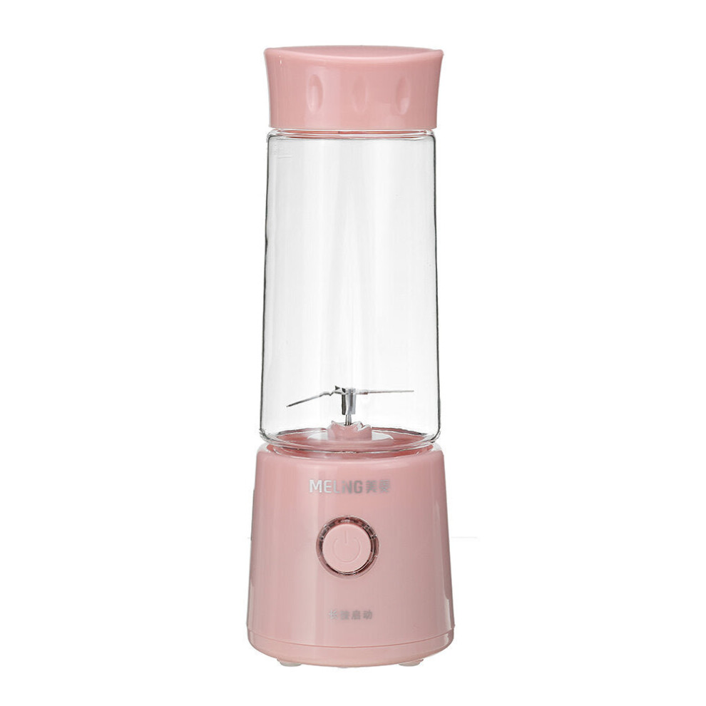 (Pink) Portable Mini Juicer USB Charging for Gym Home Office Travel