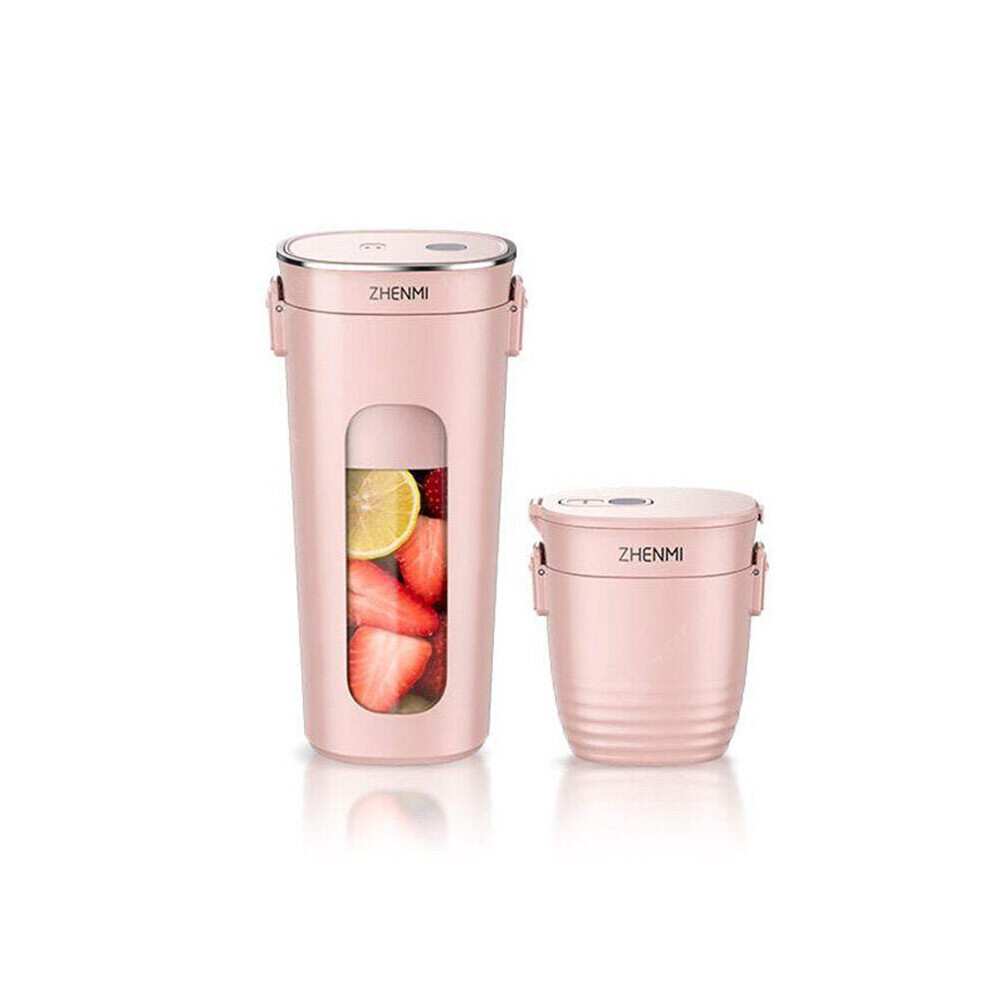 (Pink) Mini Wireless Vacuum Portable Juicer Cup Blender from USB Charging Vacuum Preservation