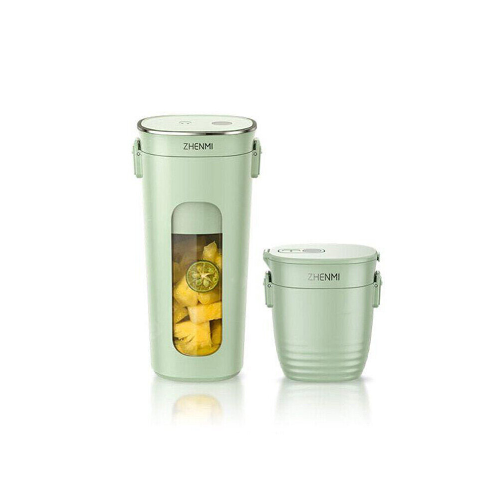 (Green) Mini Wireless Vacuum Portable Juicer Cup Blender from USB Charging Vacuum Preservation