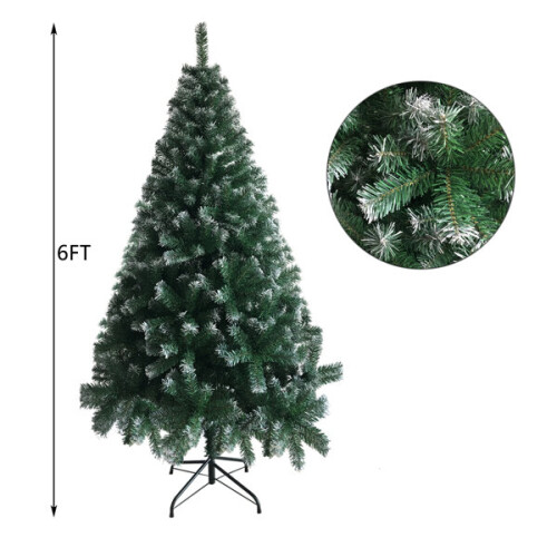 6FT Christmas Tree Snow Flocked Artificial Tree with Metal Stand(650 Tips) 1