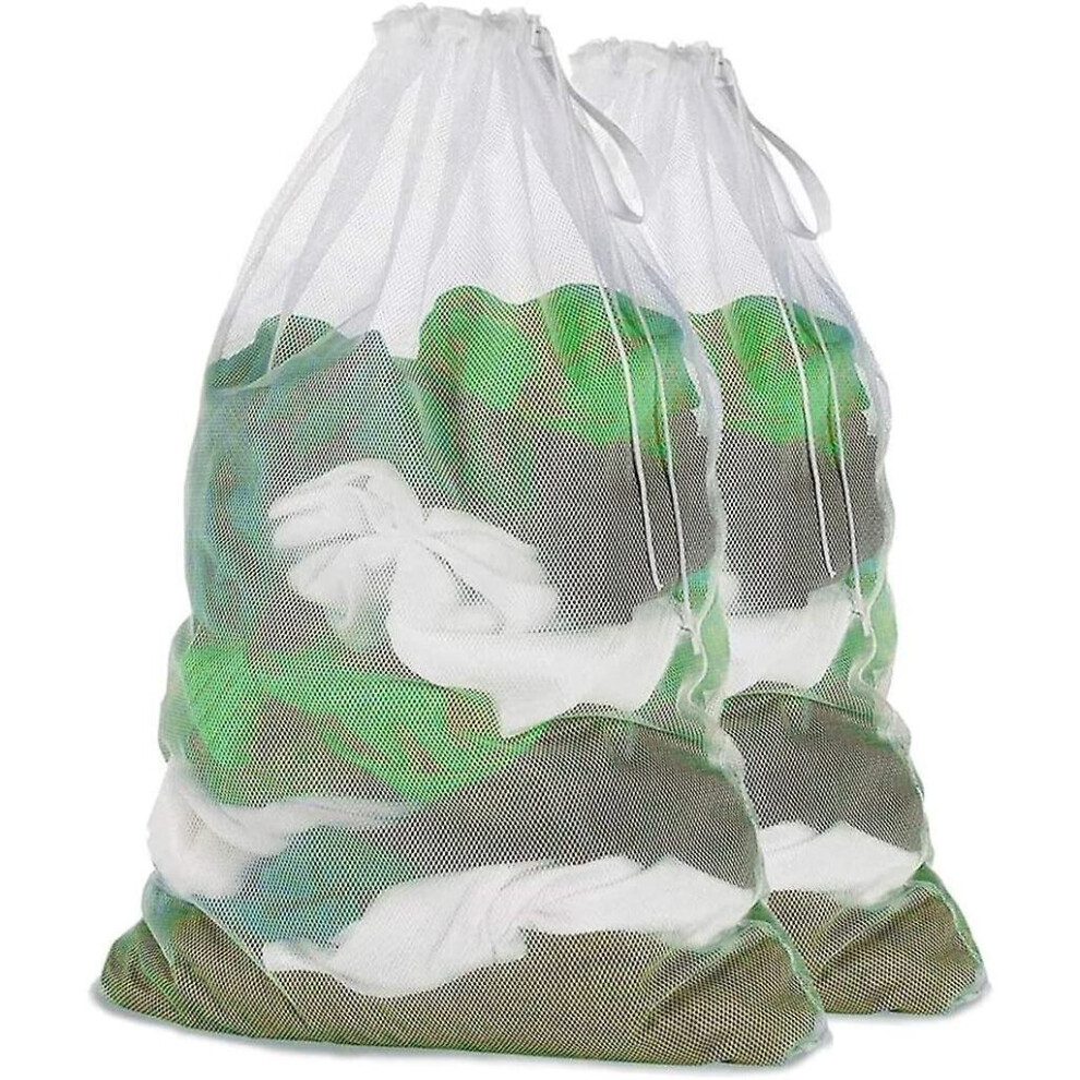 Large Laundry Bag With Drawstring,heavy Duty Net Wash Bag(2pcs)