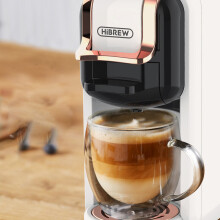 (EU Plug (White)) Coffee Machine Hot/Cold Brew 4in1 Multiple Capsule 19Bar DolceGusto-Milk&Nexpresso Capsule ESE pod Ground Coffee Pod H2A