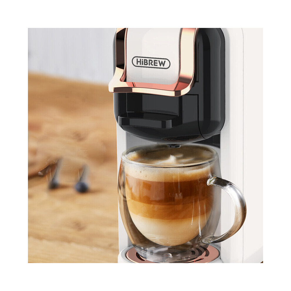 (EU Plug (White)) Coffee Machine Hot/Cold Brew 4in1 Multiple Capsule 19Bar DolceGusto-Milk&Nexpresso Capsule ESE pod Ground Coffee Pod H2A