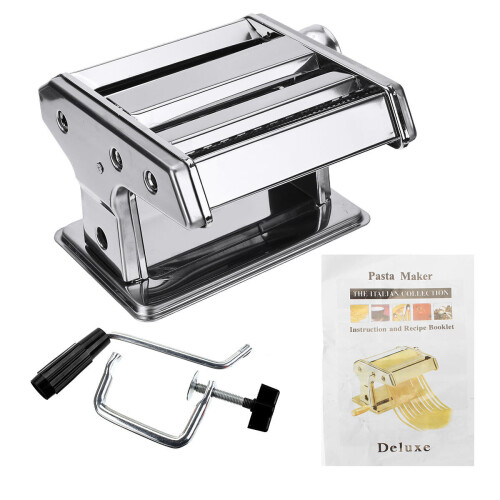 Fresh Pasta Maker Roller Machine Dough Making Noodle Maker Home Stainless Steel Tools Kit Black Handle 2
