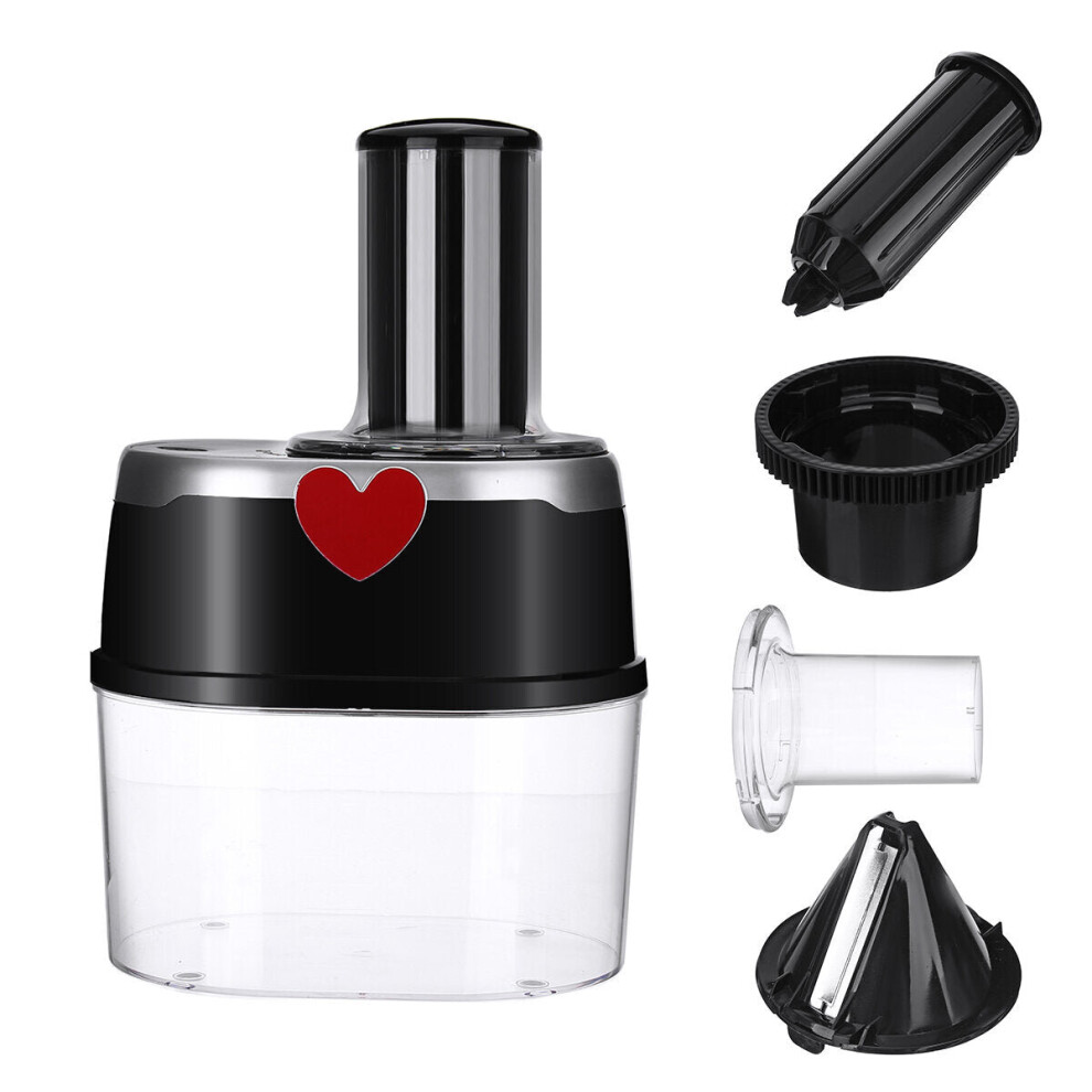 (EU Plug) 2L Electric Vegetable Fruit Cutter Chopper Grater Slicer + 4 Blade Kitchen Tool