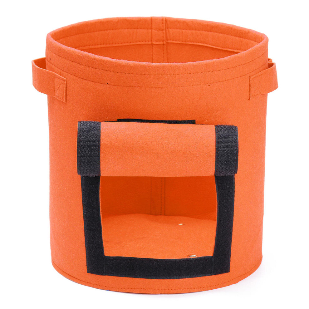 (Orange) 28x28cm Non-woven Fabric Cultivation Vegetable Planting Bag Plant Root Growing Basket
