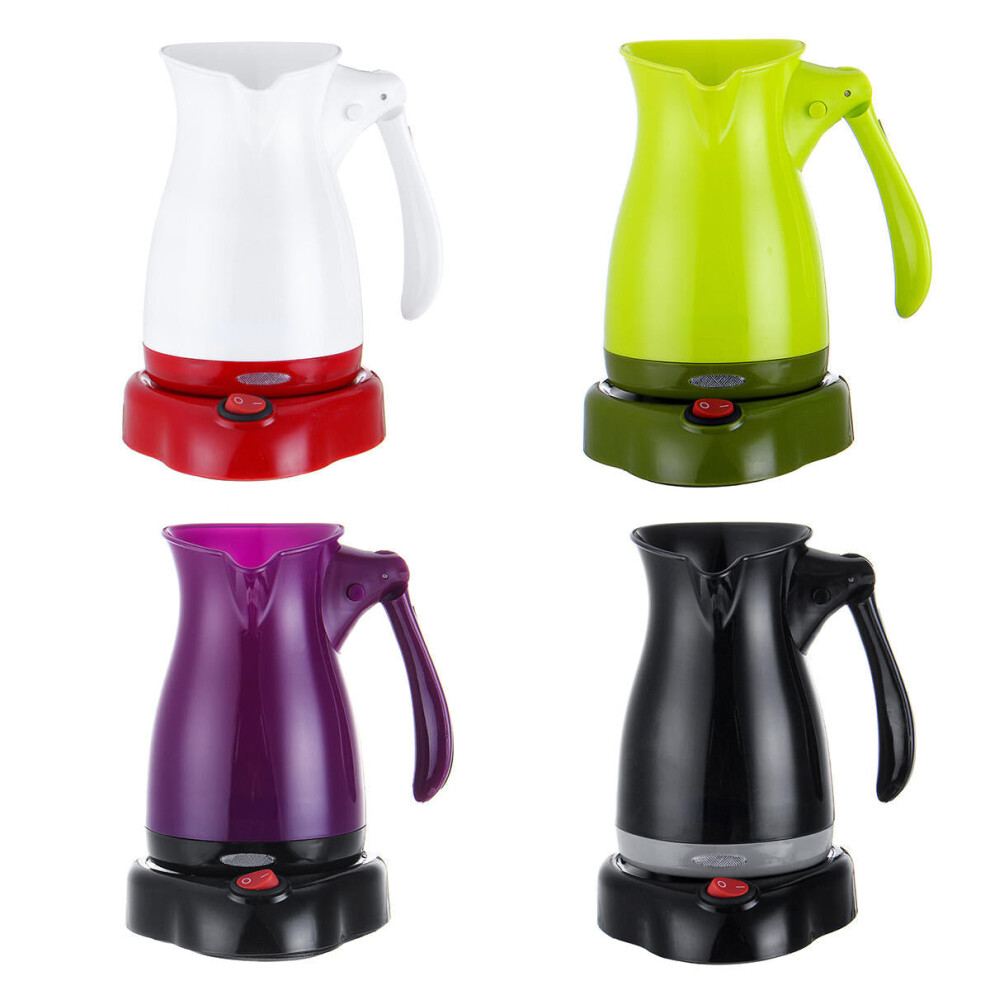 (Purple) 500ML Electric Coffee Maker Turkish Espresso Tea Moka Pot Machine Percolator