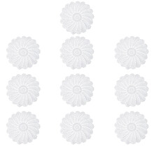 10Pcs/Set Hand Crocheted Doilies Cotton Woven Round Cup Dish Table Tablecloth Placemat Decorations