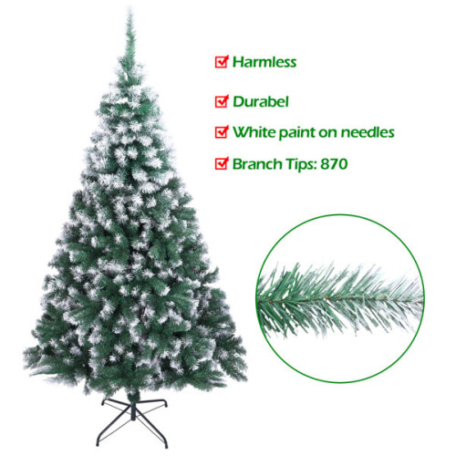 7FT Christmas Tree Natural Snowy White - 870 Branches 1