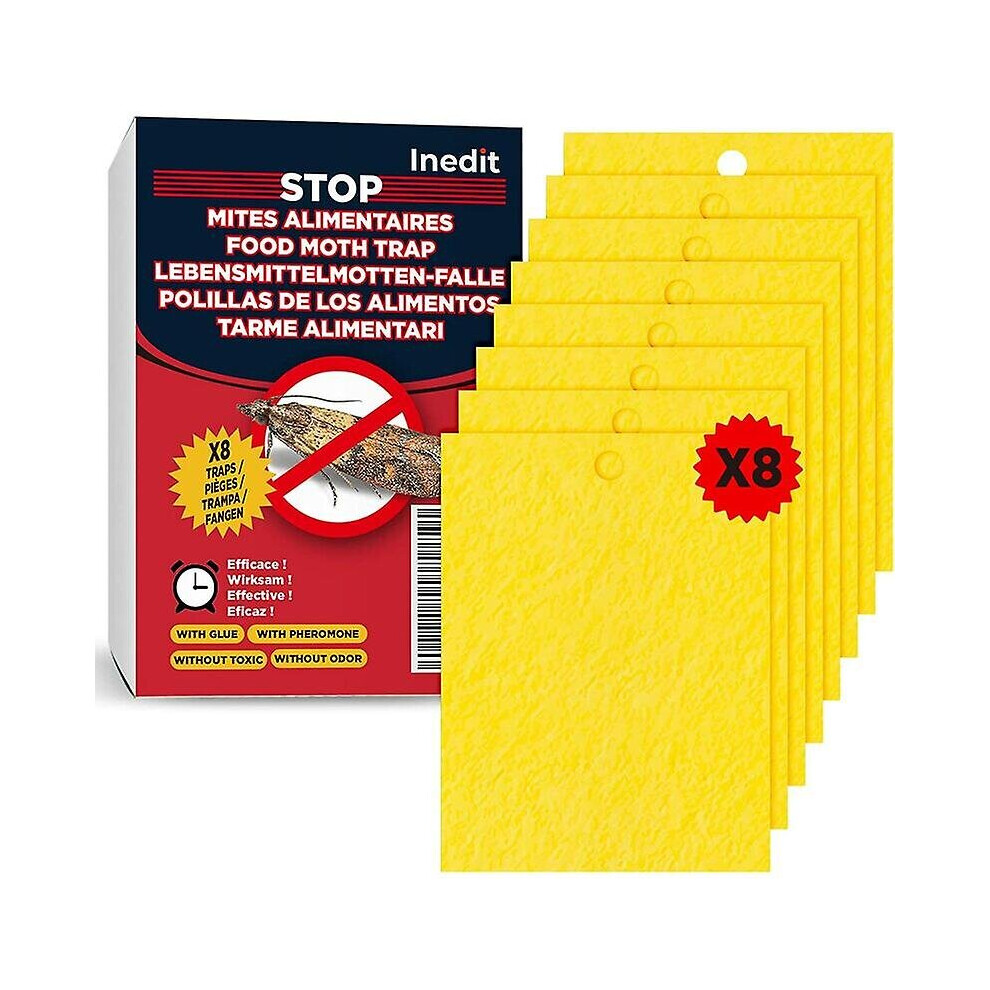 10 Food Moth Traps - Powerful Sticky Trap for Kitchen and Closet - Non-Toxic Pheromone Trap