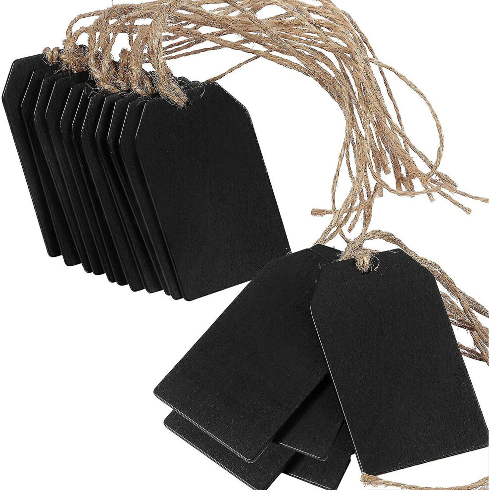 50Pcs Chalkboard Tags Hanging Wooden Mini Chalkboard Signs Wooden Chalkboard Tags, Hanging Chalkboard Labels, Ideal Price Tags, Message Tags, Black