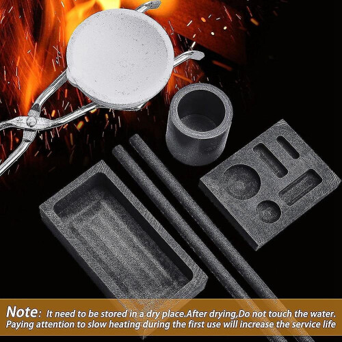 Graphite Torch Melting Casting Kit,2 Graphite Crucible Stir Stick 2