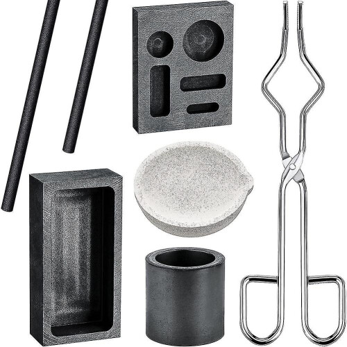 Graphite Torch Melting Casting Kit,2 Graphite Crucible Stir Stick