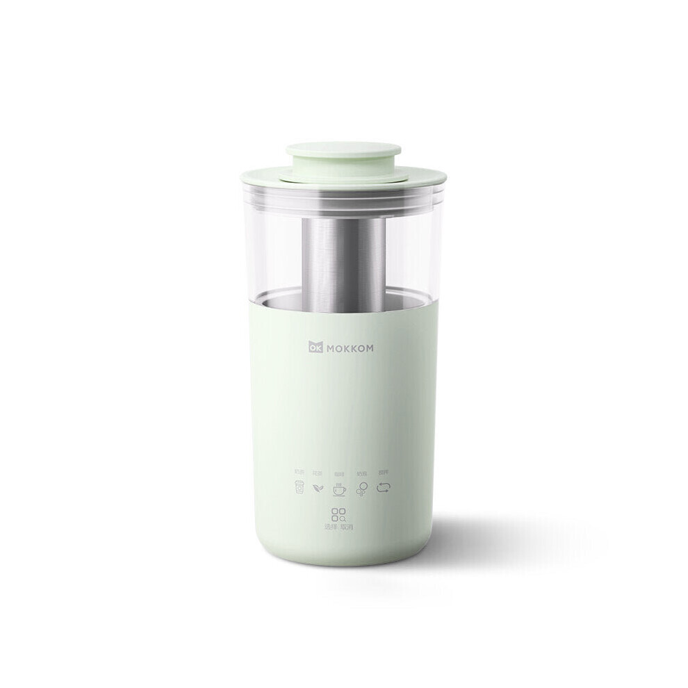 (Green) Electric Kettle 300W 350ml Mini Multifunction Portable Milk Tea Machine with Stirring Function