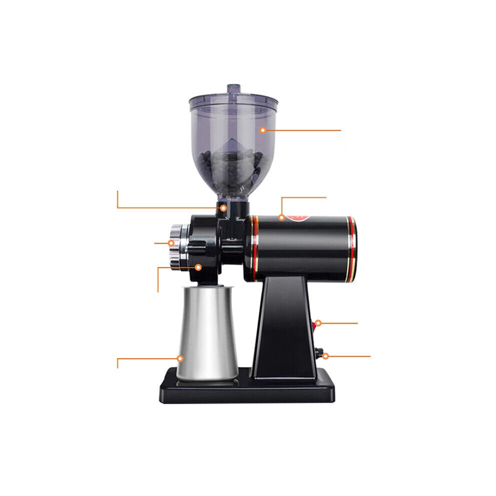 (A+B Each 5Pcs) Electric Coffee Grinder 220-240V 180W Adjustable Knob Large Capacity-EU Plug
