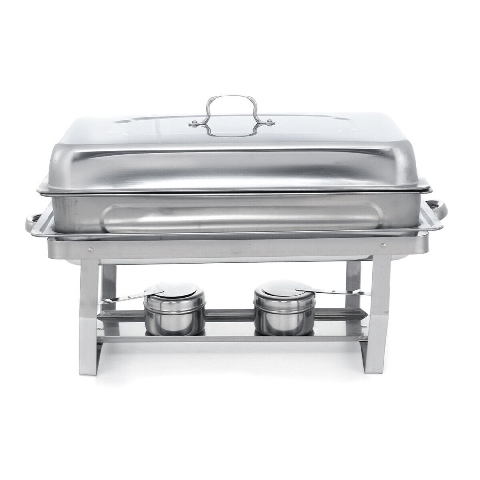 (Type A) Folding Buffet Stove Stainless Steel Chafing Dish Food Warmer for Kitchen