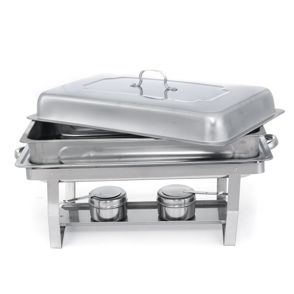 (Type B) Folding Buffet Stove Stainless Steel Chafing Dish Food Warmer for Kitchen