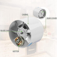 4 Inch Inline Duct Fan Air Ventilator Metal Pipe Ventilation Exhaust Fan Mini Extractor Wall Fan Wi