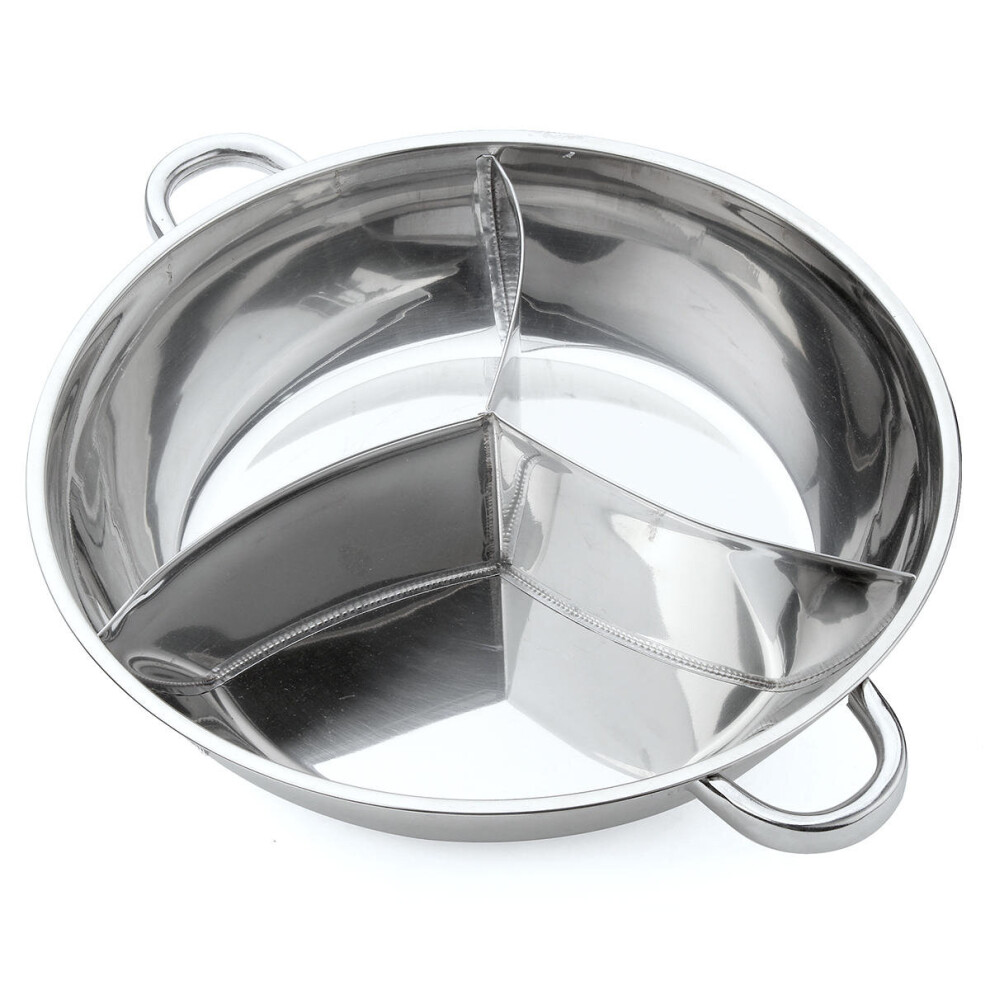 (#1) 400/340mm 3 Taste Stainless Steel Hot Pot Cookware Soup Container 3 Site Induction Compatible-image-OPC-PCJQP6W-NEW