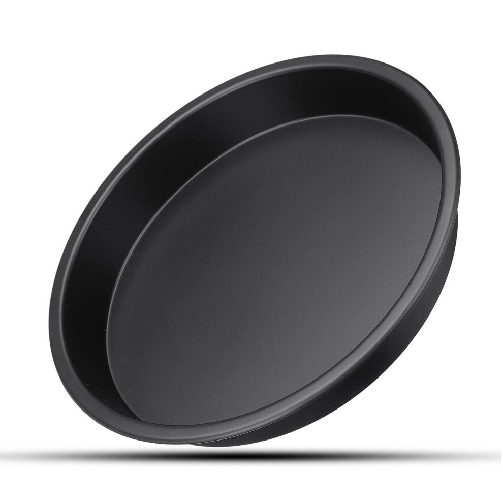 (Black) 8 Inch Non-stick Pizza Pan Tray Plate Round Carbon Steel Fit for 4.2-6.8QT Air Fryer