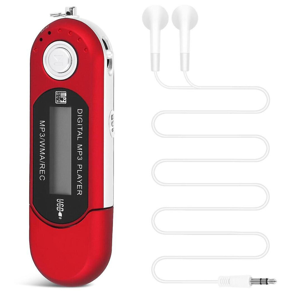 8G Usb Flash Drive Mp3 Player Fm Walkman Red 9172662251777