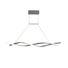 (Grey, White Light) AC220-240V 100cm Modern Pendant Light Chandeliers for Kitchen Bar Suspension Aluminum Wave Avize Lustre Pendant Lamp for Dining Room Office