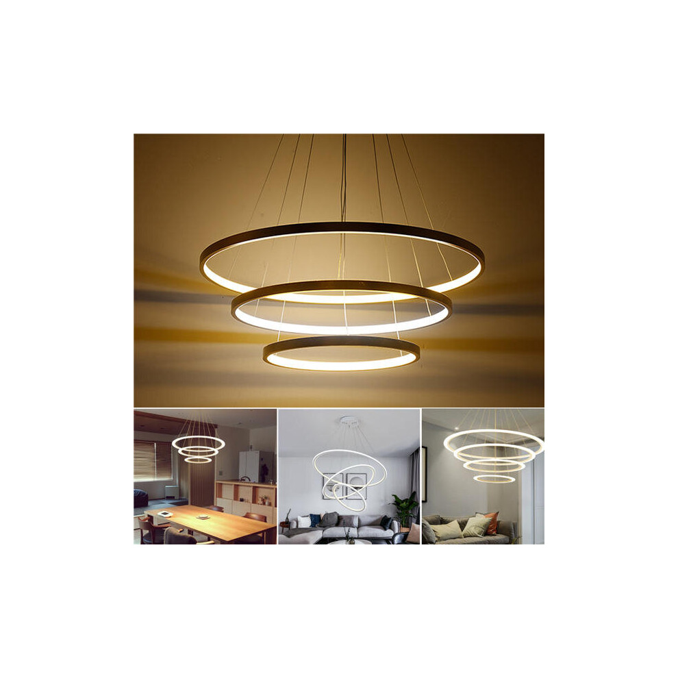 (Remote dimming) LED Ceiling Pendant Dimming Ring Light Holder Lamp Shade Fixture Home Living Room Decor AC220V