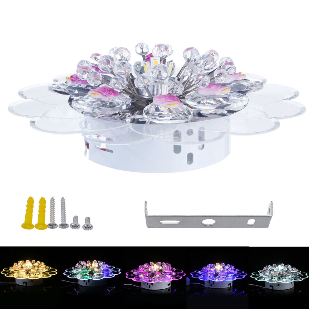 (Warm Light) 110V-220V Crystal LED Ceiling Light Fixture Hallway Pendant Lamp Chandelier Home