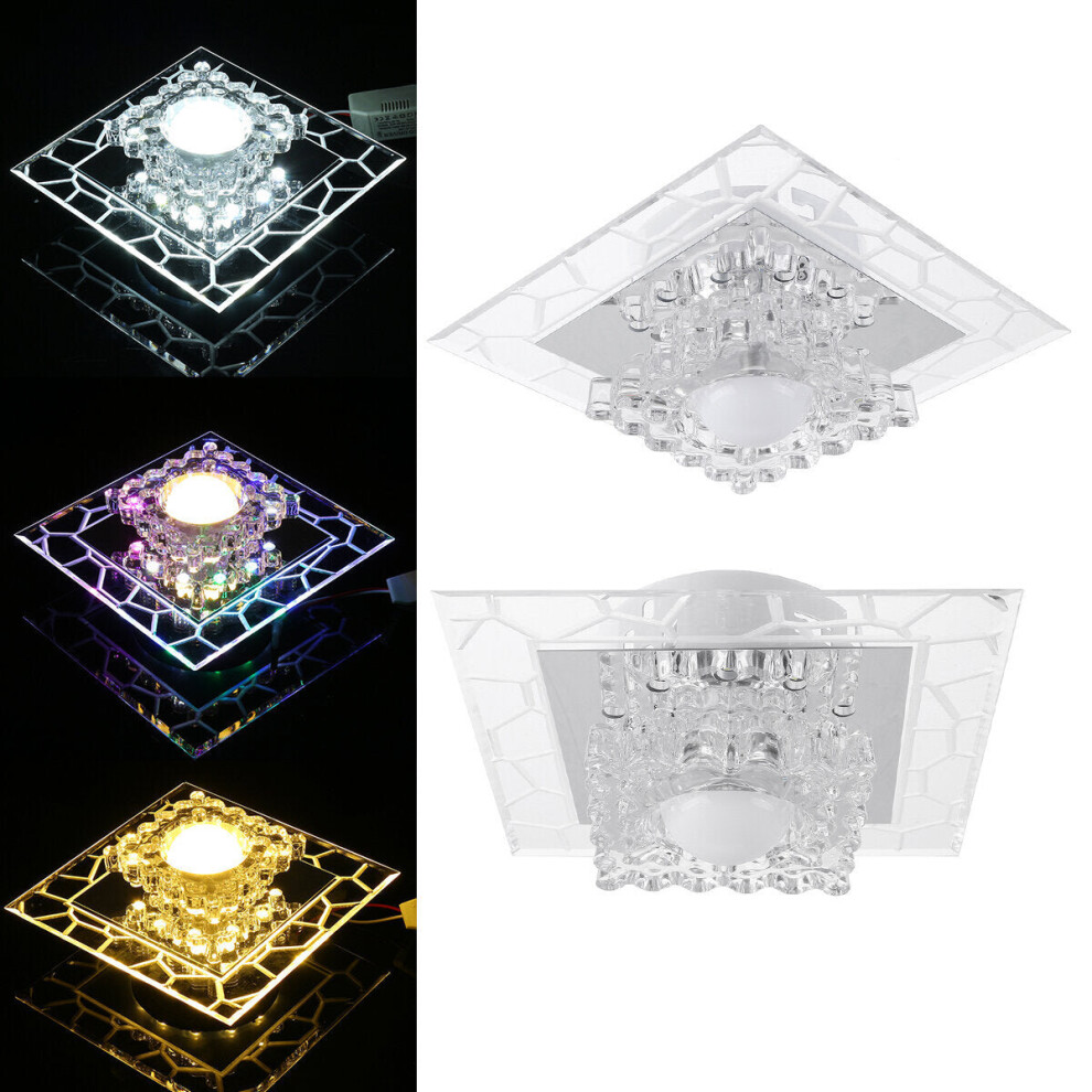 (Colored Light) 5W 220V 18cm Bright Crystal LED Ceiling Lights Fixture Pendant Aisle Hallway Lamps