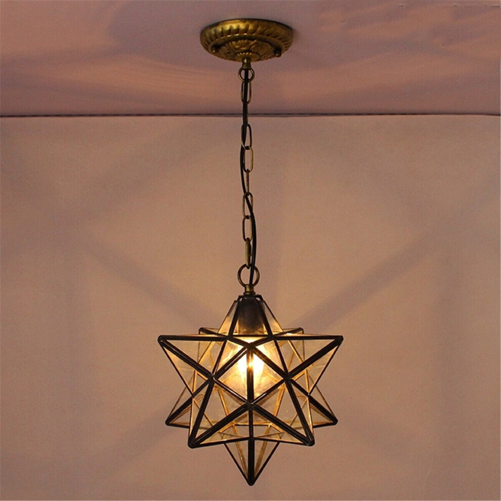 (Transparent) Star Glass Pendant Light Chandelier Light Modern Ceiling Lamp Fixture Decor