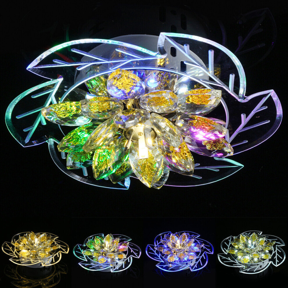 (Warm Light) 7.9" 20cm 5730 LED Crystal Ceiling Light Fixture Pendant Hallway Chandelier Lamp