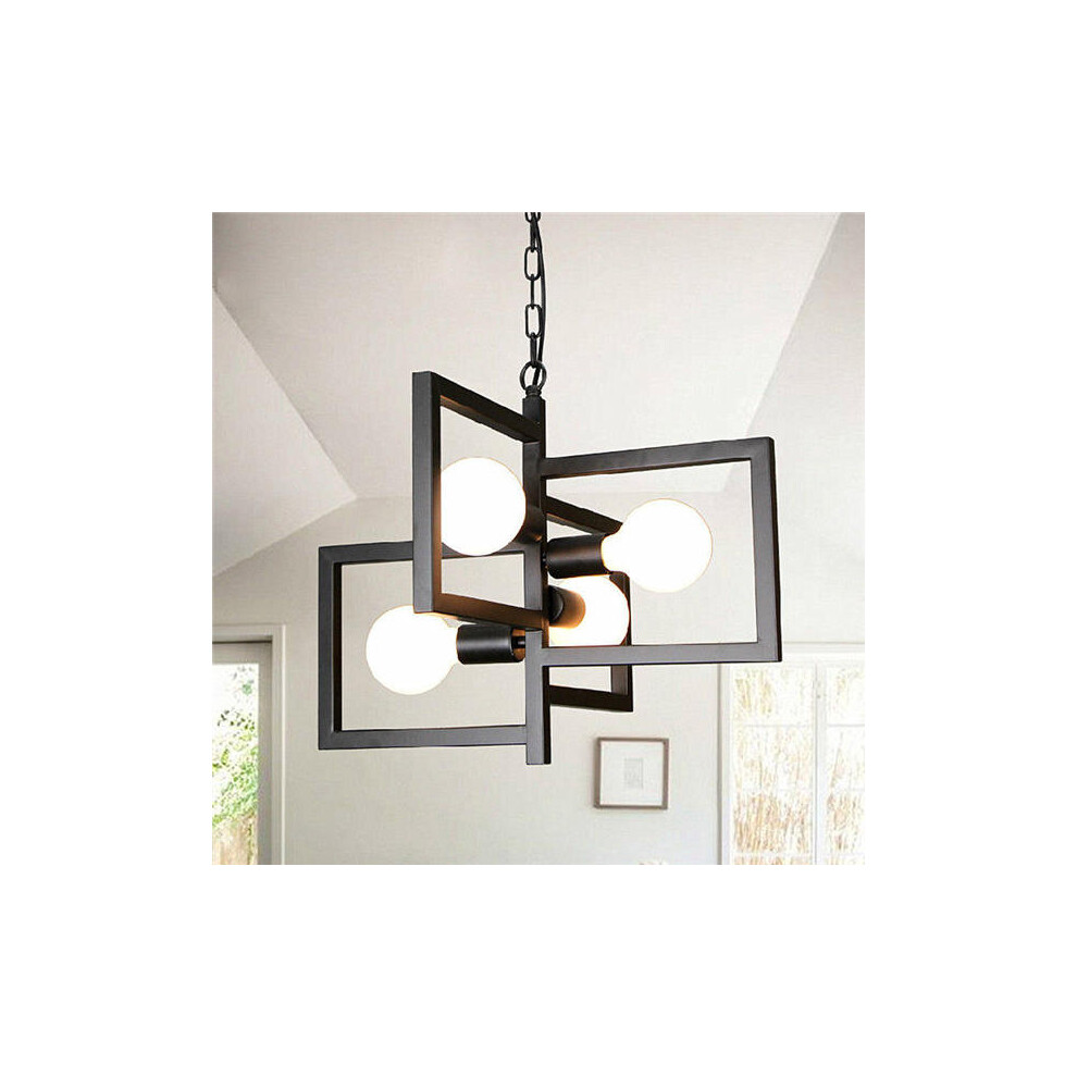 4 Heads Industrial Pendant Light Chandelier Ceiling Lamp for Kitchen Room Office AC110-250V