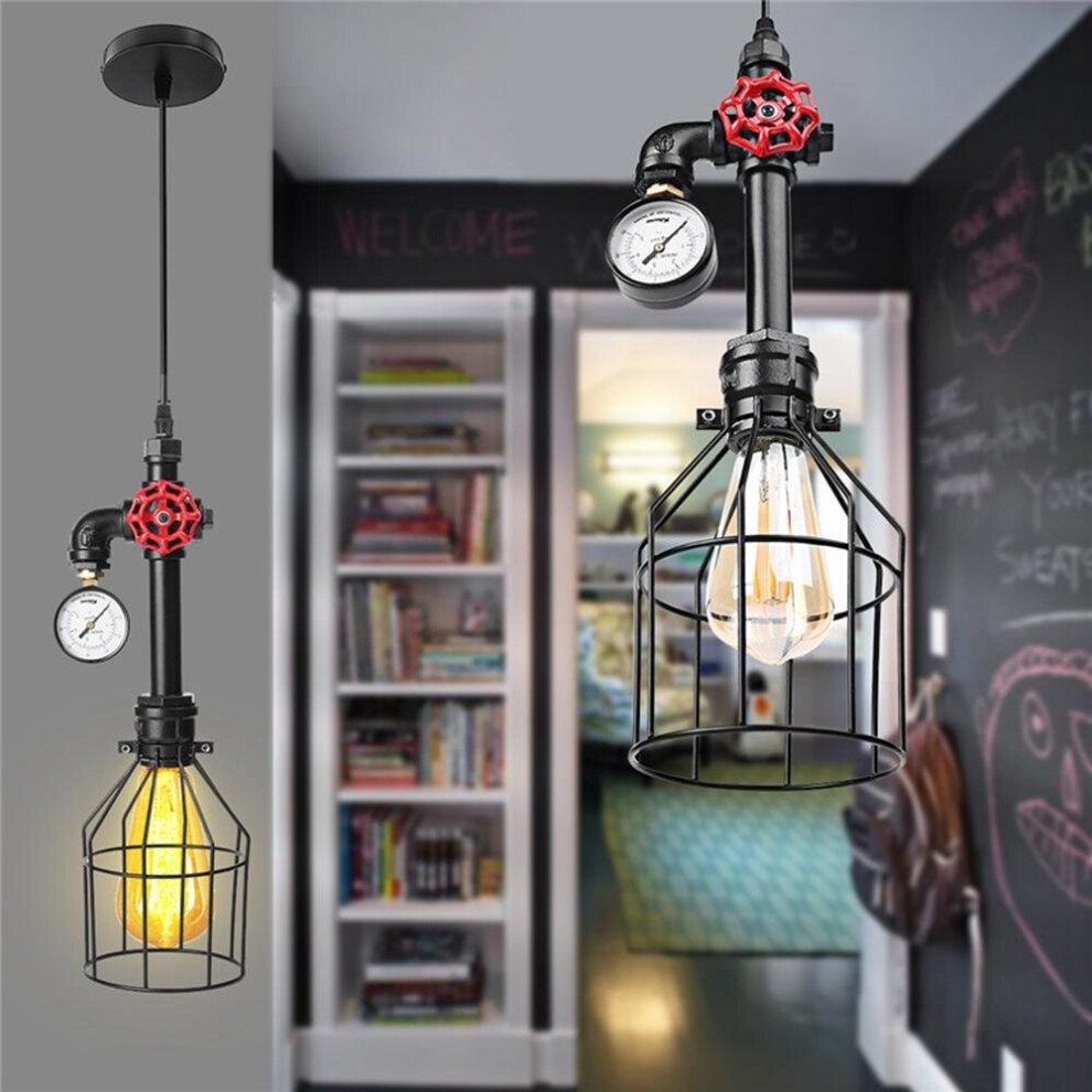 Industrial Vintage Iron Cage Ceiling Light Hang Wire Chandelier Pendant Lamp AC85-220V