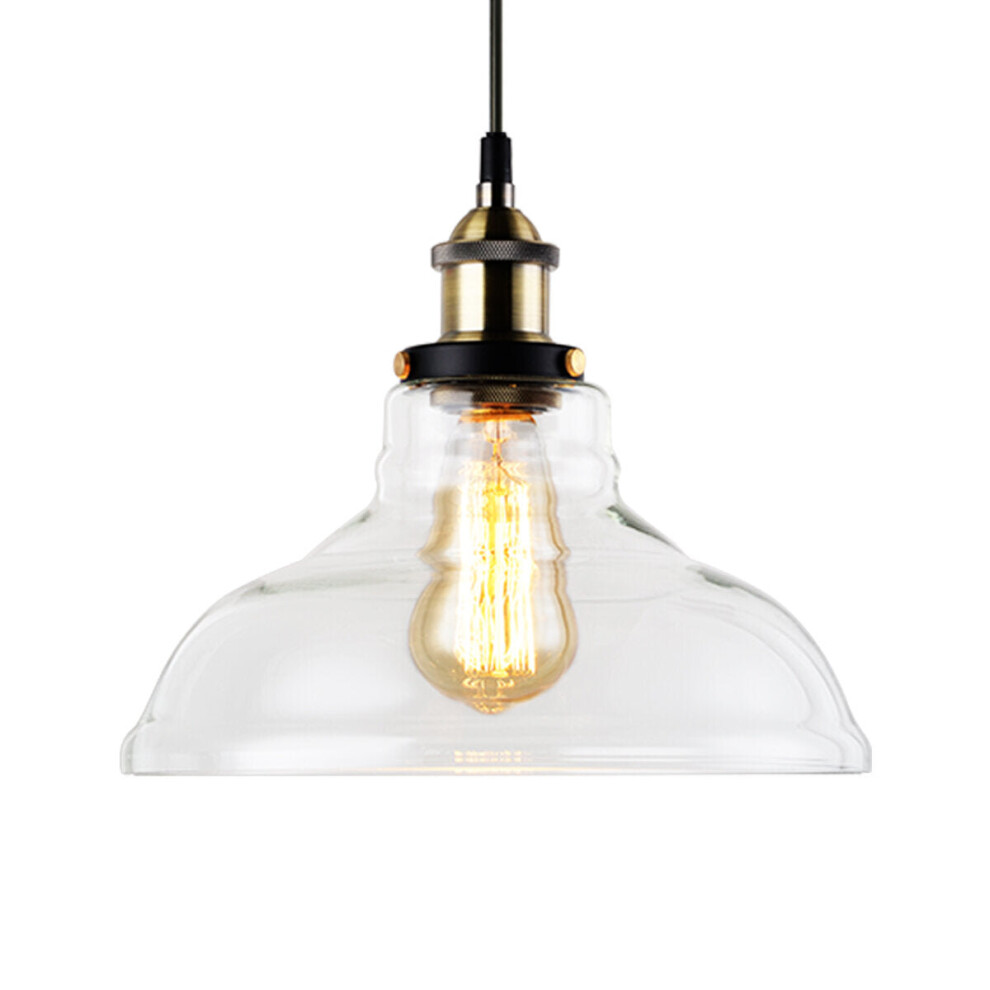 220V Vintage Industrial Pendant Light Horn-like Glass Shade Without Bulb