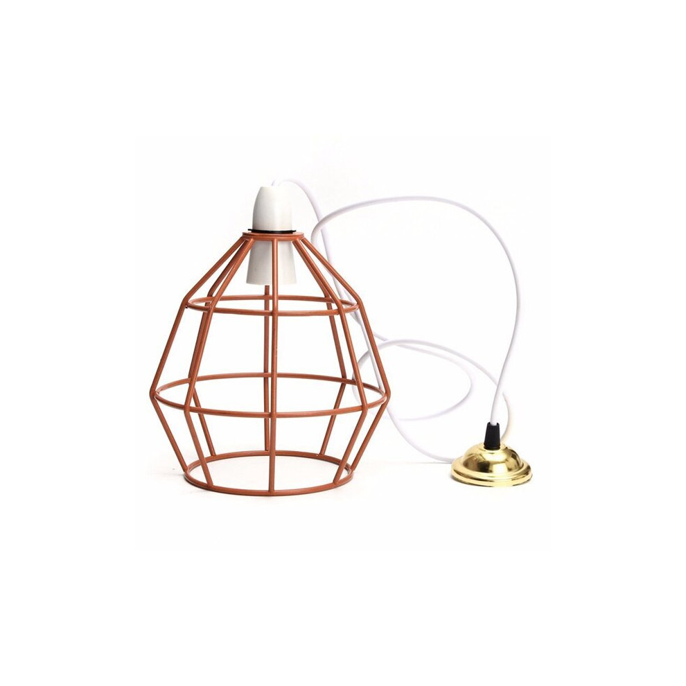 (Copper) Vintage Industrial Style Metal Cage Wire Frame Ceiling Pendant Light Lamp Shades 110-240V