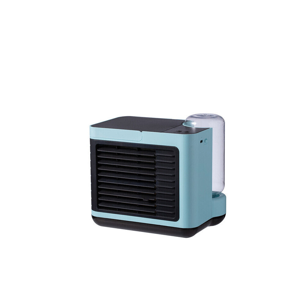 (Blue) USB Charging Negative Ion Air Conditioning Fan Desktop Air Cooler Small Mini Water Cooling Fan