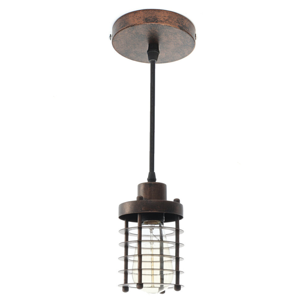 (Rust-Color[1 Head(Round)]) Modern Iron Pendant Light Ceiling Lamp Chandelier Bedroom Home Fixture Decor Without Bulb