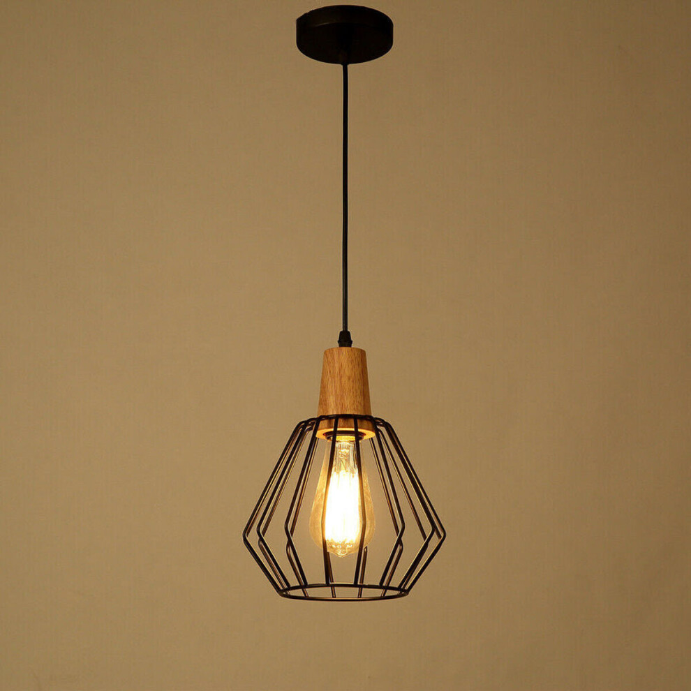 Wood Pendant Light Modern Ceiling Lights Bar Lamp Black Pendant Lighting Without Bulb