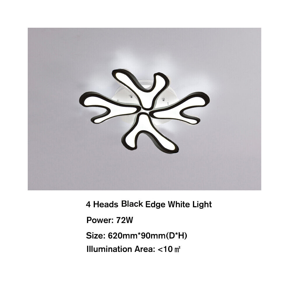 (Type E:Â 4 heads white light black shell) LED Modern Ceiling Light For Living Dining Room Bedroom Deer Antler Chandelier