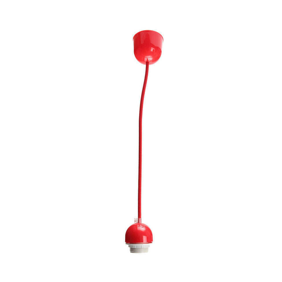 (Red) 1M E27 E26 ES Base Home Colorful Ceiling Pendant Lamp Light Bulb Holder Hanging