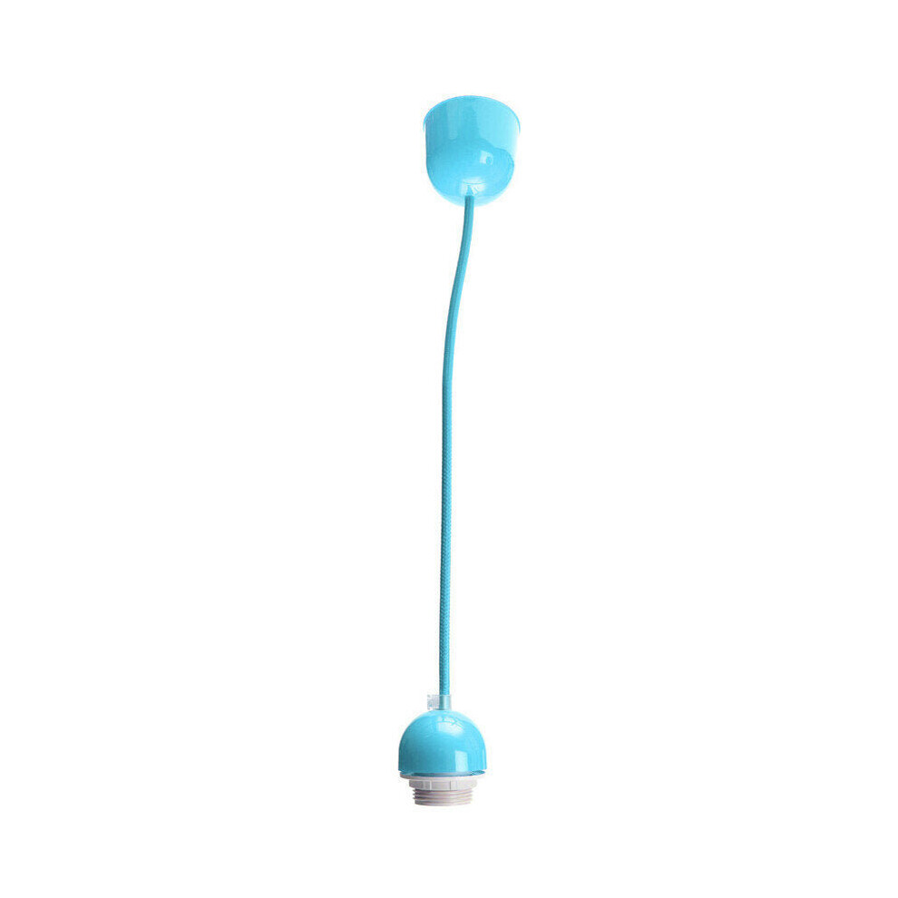 (Light Blue) 1M E27 E26 ES Base Home Colorful Ceiling Pendant Lamp Light Bulb Holder Hanging